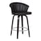 Armen Living Ashley Wood Back 30" Swivel Brown Faux Leather Bar Stool LCASBAWABR30 - alternate 1